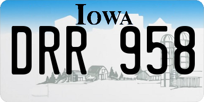 IA license plate DRR958