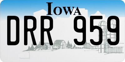 IA license plate DRR959