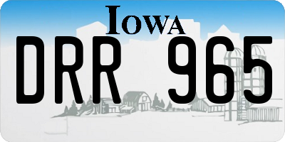 IA license plate DRR965