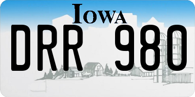 IA license plate DRR980