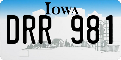 IA license plate DRR981