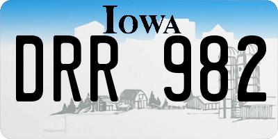 IA license plate DRR982