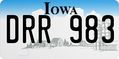IA license plate DRR983