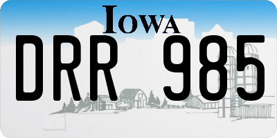 IA license plate DRR985