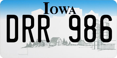 IA license plate DRR986