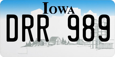 IA license plate DRR989