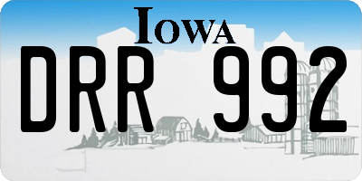 IA license plate DRR992