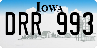 IA license plate DRR993