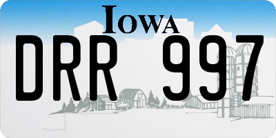 IA license plate DRR997
