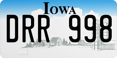 IA license plate DRR998