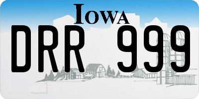 IA license plate DRR999