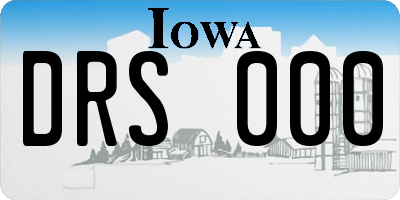 IA license plate DRS000