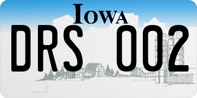 IA license plate DRS002