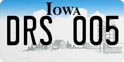 IA license plate DRS005