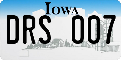 IA license plate DRS007