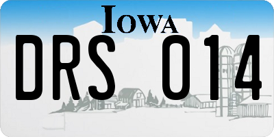 IA license plate DRS014
