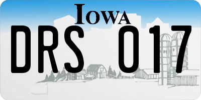 IA license plate DRS017