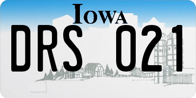 IA license plate DRS021