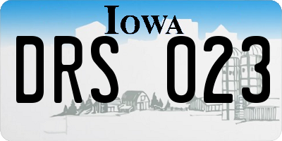 IA license plate DRS023