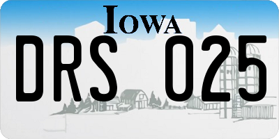 IA license plate DRS025