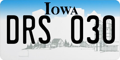 IA license plate DRS030