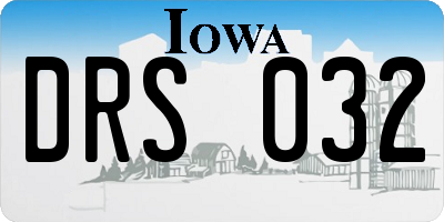 IA license plate DRS032