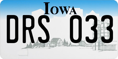 IA license plate DRS033