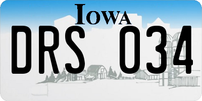 IA license plate DRS034