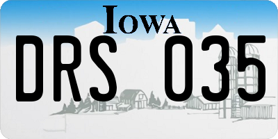 IA license plate DRS035