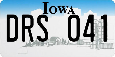 IA license plate DRS041