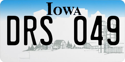 IA license plate DRS049