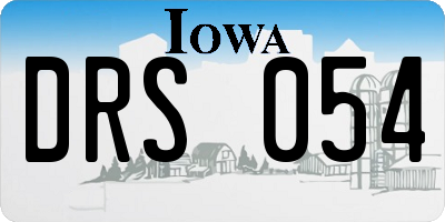 IA license plate DRS054