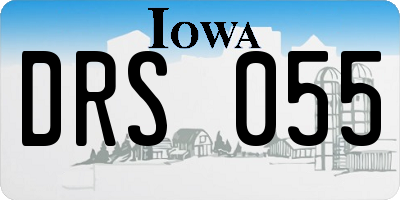 IA license plate DRS055