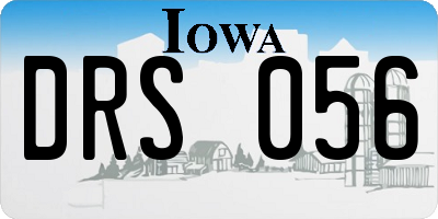 IA license plate DRS056