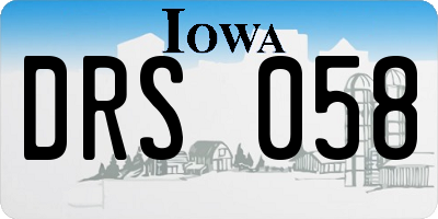 IA license plate DRS058