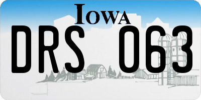 IA license plate DRS063