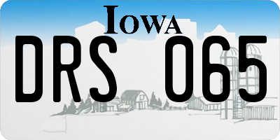 IA license plate DRS065