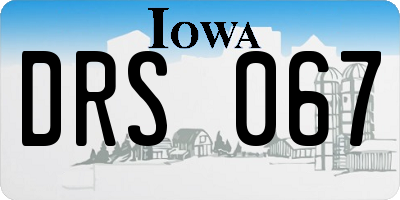 IA license plate DRS067