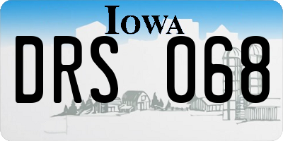 IA license plate DRS068