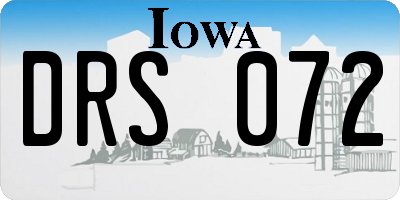 IA license plate DRS072