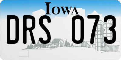 IA license plate DRS073