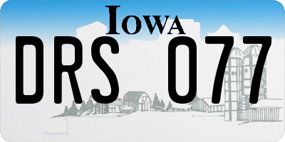 IA license plate DRS077