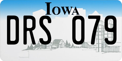 IA license plate DRS079