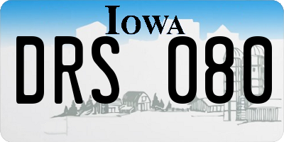 IA license plate DRS080