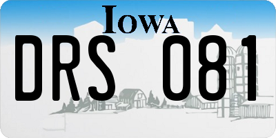 IA license plate DRS081