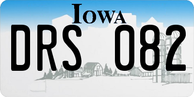 IA license plate DRS082