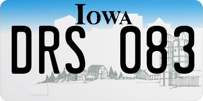 IA license plate DRS083