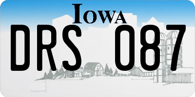 IA license plate DRS087