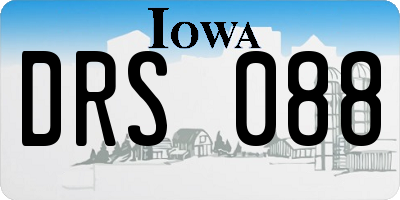 IA license plate DRS088