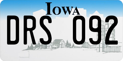 IA license plate DRS092